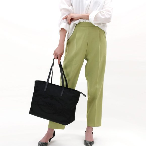 Prada Tesuto Tote Black Bag Logo Licamo - Picture 1 of 6